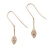 pink gold marquis eye dangling earrings
