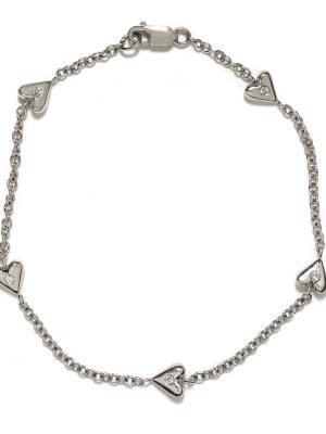 platinum puff heart bracelet