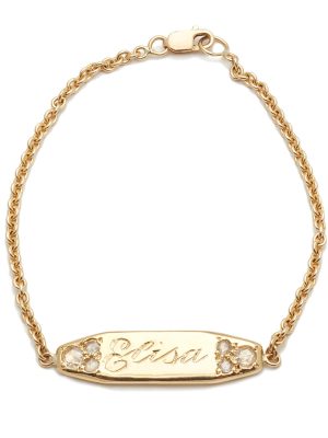 yellow gold ID bracelet Diamond Id Bracelet