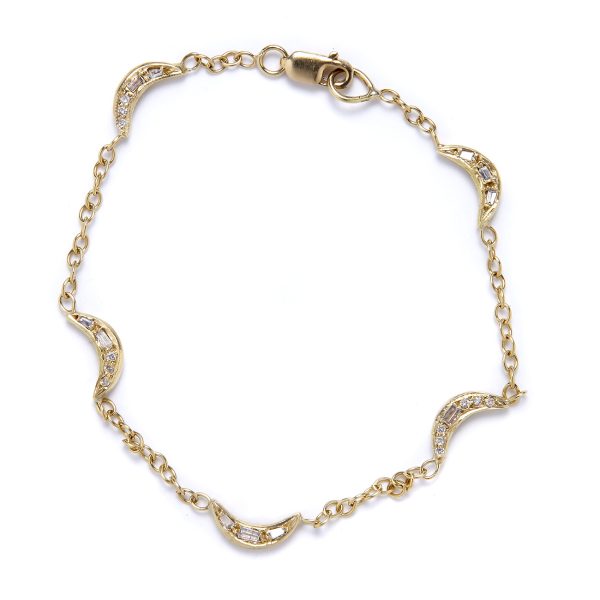 yellow gold mini moon bracelet mini moon bracelet with diamonds