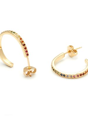 yellow gold tie dye hoops