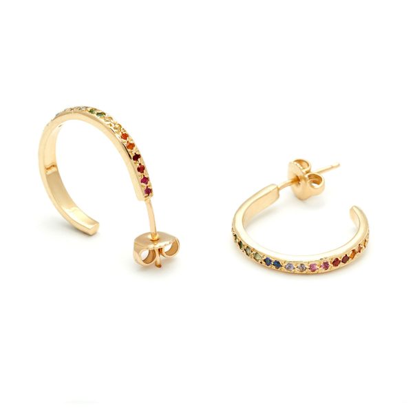 yellow gold tie dye hoops