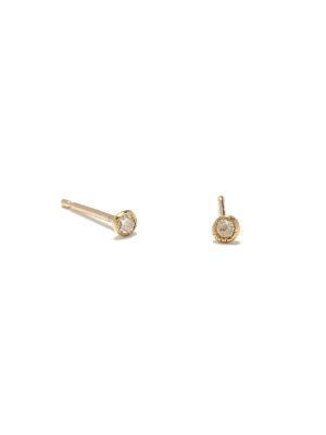 yellow gold white diamond seedling studs