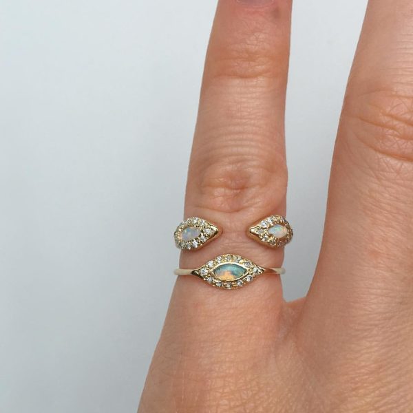 Opal Diamond Eye Ring