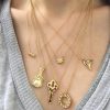 18 Opal Diamond Shark Tooth Necklace