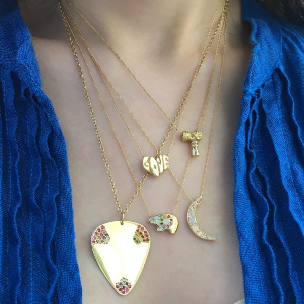 Opal Rainbow Bear Necklace