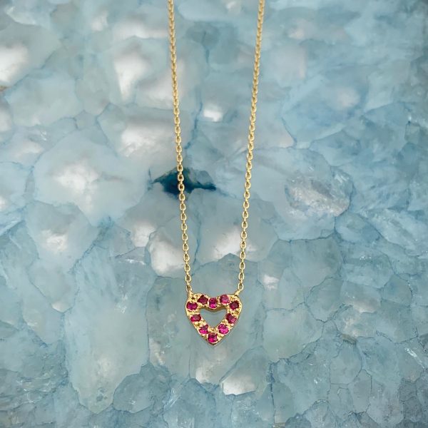 CA069780-5CB1-40AA-84CF-BFE45138E59F Multicolor Tiny Open Heart Necklace