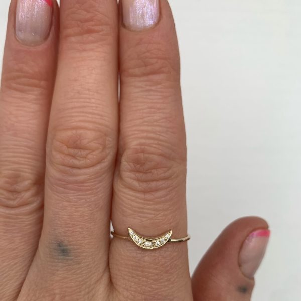 Diamond Mini Moon Ring