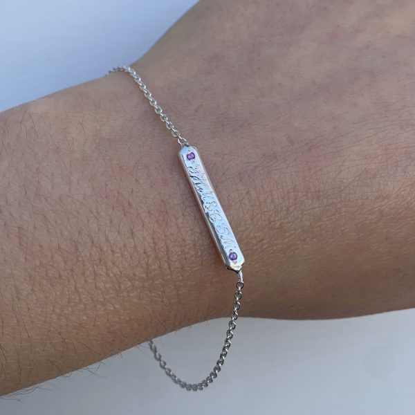 Facetune_23-01-2021-16-42-21 Sterling Silver Gem Skinny Id Bracelet