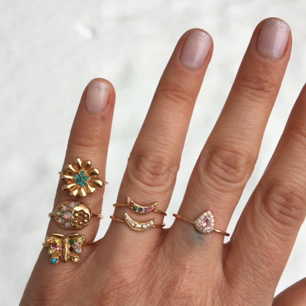 Diamond Mini Moon Ring