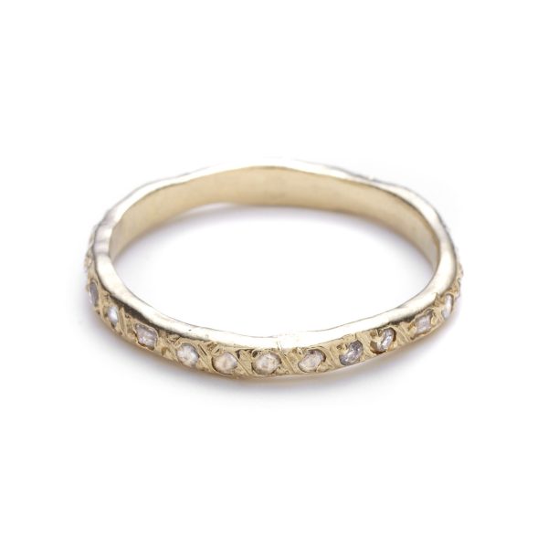 Yellow Gold Wedding Band Baguettes Old Mine Diamonds Old Mine and Baguette Diamond Band