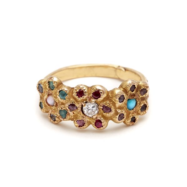 pink gold 3 flower ring 3 Flower Ring