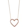 Pink Gold Ombre Large Open Heart Necklace - Elisa Solomon