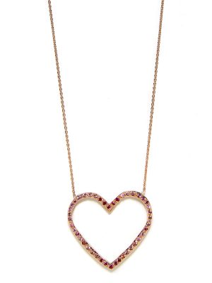 Pink Gold Ombre Large Open Heart Necklace - Elisa Solomon