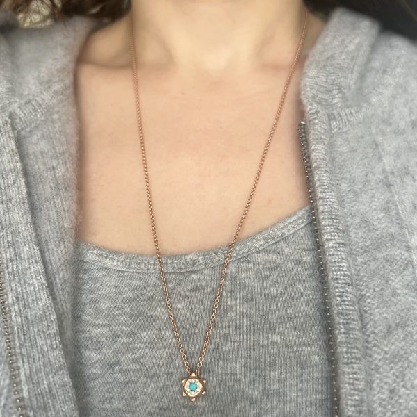 pink_gold_star_necklace Turquoise Diamond 6 Point Star Necklace