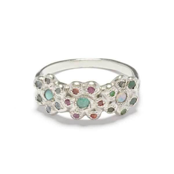 platinum 3 flower ring 3 Flower Ring