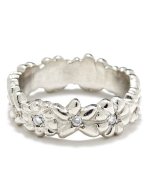 platinum flower and leaves band Flower & Leaves Band