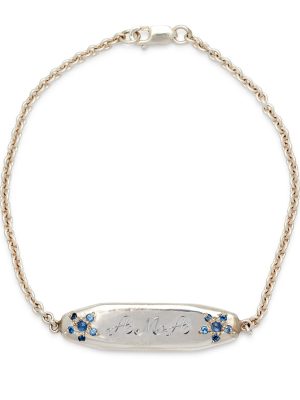 sterling silver ID bracelet 3 script letters engraved
