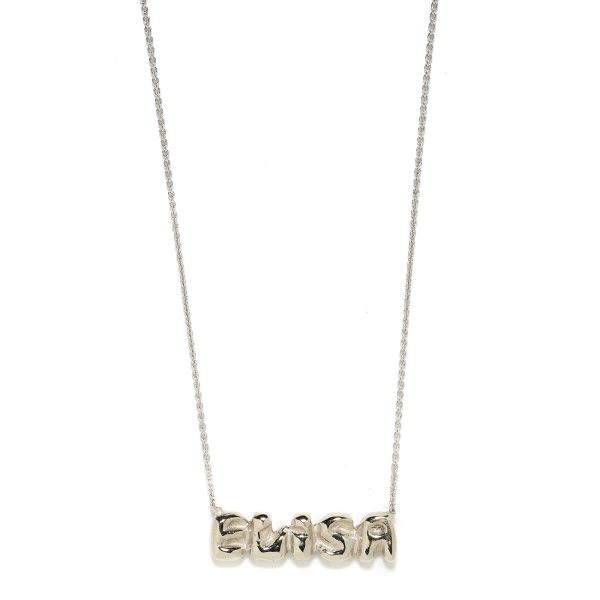 white gold name necklace Elisa Solomon - White Gold Name Necklace