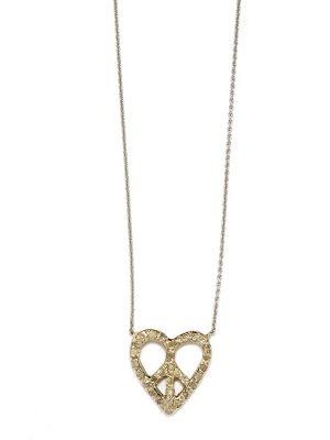 white gold peace heart necklace Elisa Solomon - White Gold Peace Heart Necklace