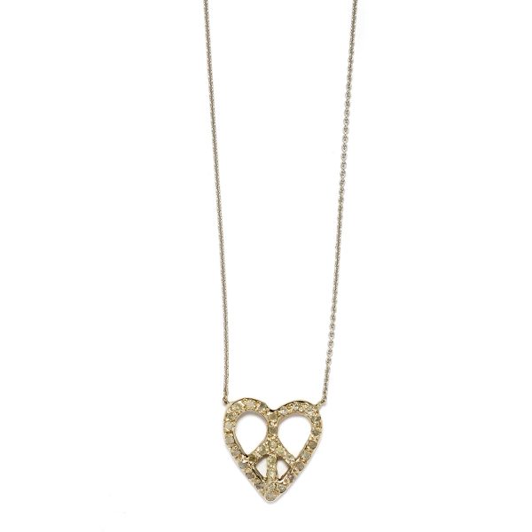 white gold peace heart necklace Elisa Solomon - White Gold Peace Heart Necklace