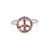 white gold peace sign ring Multicolor Peace Sign Ring