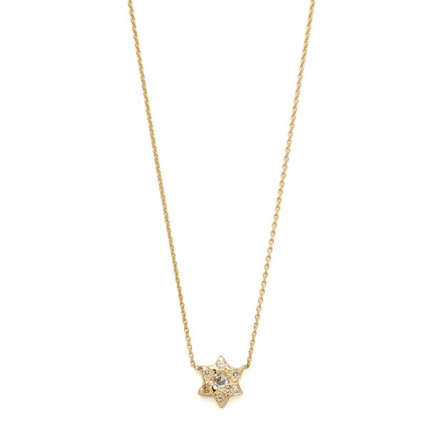 Elisa Solomon - Yellow Gold 6 Point Star Necklace