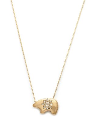 Elisa Solomon - Yellow Gold Bear Necklace