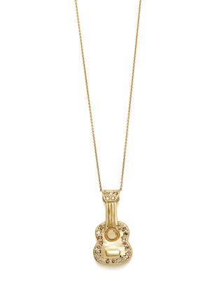 Elisa Solomon - Yellow Gold Brown Diamond Guitar Necklace