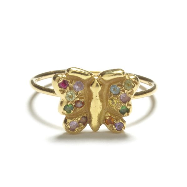 yellow gold butterfly ring Butterfly Ring