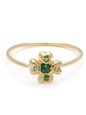 yellow gold clover ring Clover Ring
