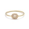 yellow gold diamond disk ring Diamond Disk Ring