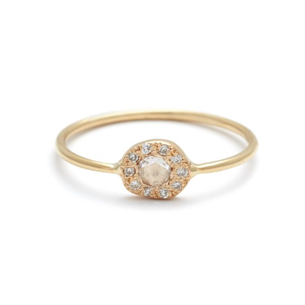 yellow gold diamond disk ring Diamond Disk Ring