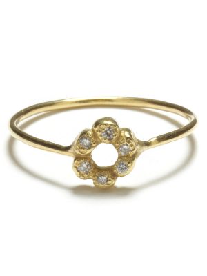yellow gold diamond flower child ring Diamond Flower Child Ring
