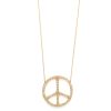 Elisa Solomon - Yellow Gold Diamond Large Peace Sign Necklace