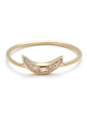 yellow gold diamond mini moon ring Diamond Mini Moon Ring