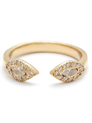 Diamond Eyes Cuff Ring