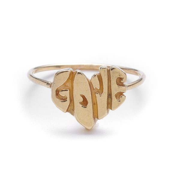 yellow gold love heart ring Love Heart Ring