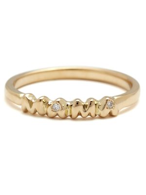 yellow gold mama band Diamond Mama Band