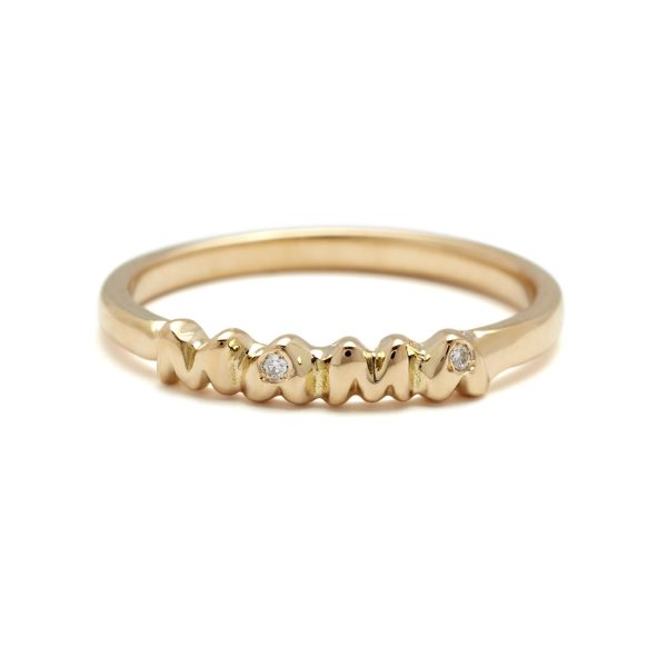 yellow gold mama band Diamond Mama Band