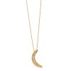 Elisa Solomon - Yellow Gold Moon Necklace With Opals