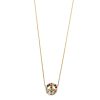 yellow gold multicolor tiny peace sign necklace Elisa Solomon - Yellow Gold Multicolor Tiny Peace Sign Necklace