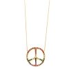 yellow gold ombre rainbow large peace sign necklace Elisa Solomon - Yellow Gold Ombre Rainbow Large Peace Sign Necklace