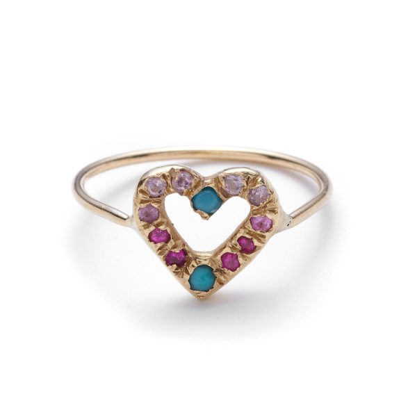 yellow gold open heart ring Open Heart Ring