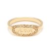 yellow gold oval signet ring 3 script letters