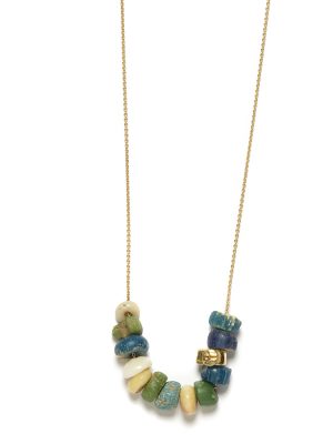 Elisa Solomon - Yellow Gold Peace Bead Necklace With Beads