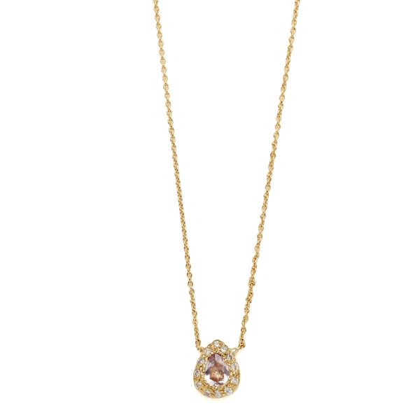 yellow gold pear necklace Elisa Solomon - Yellow Gold Pear Necklace