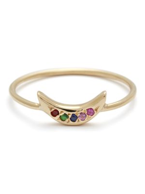 yellow gold rainbow mini moon ring Rainbow Mini Moon Ring