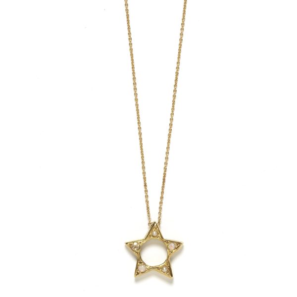 yellow gold star necklace Elisa Solomon - Yellow Gold Star Necklace