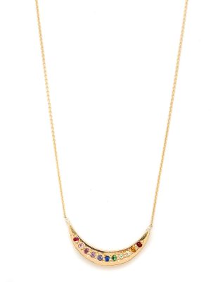 Elisa Solomon - Yellow Gold Tie Dye Moon Necklace